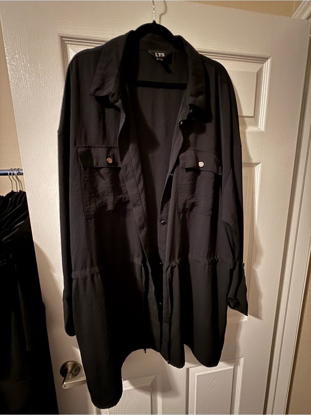 LTS Black Lightweight Button-Up Shirt Jacket (18)